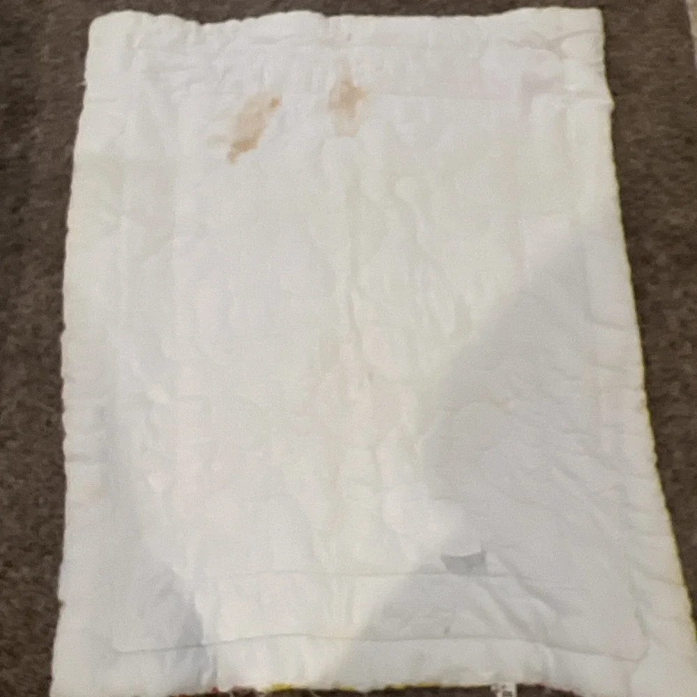 Vtg Walt Disney Productions Winnie The Pooh Baby Blanket Toddler Quilt - Damaged